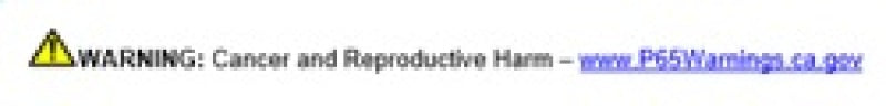 California Proposition 65 warning on cancer and reproductive harm with website link for more information.