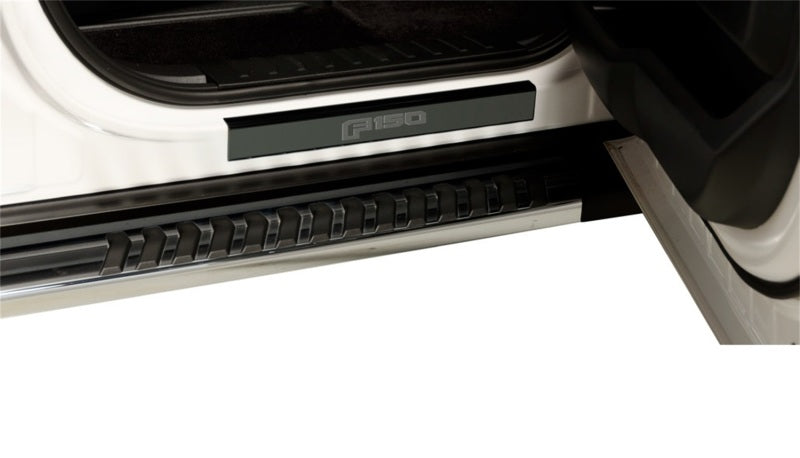Putco 15-20 Ford F-150 - SuperCrew w/ F-150 Etchinng (4pcs) Black Platinum Door Sills, performance car parts