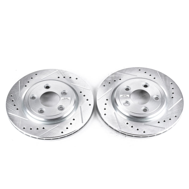 Power Stop 02-05 Ford Thunderbird Rear Evolution Drilled & Slotted Rotors - Pair - DTX Performance