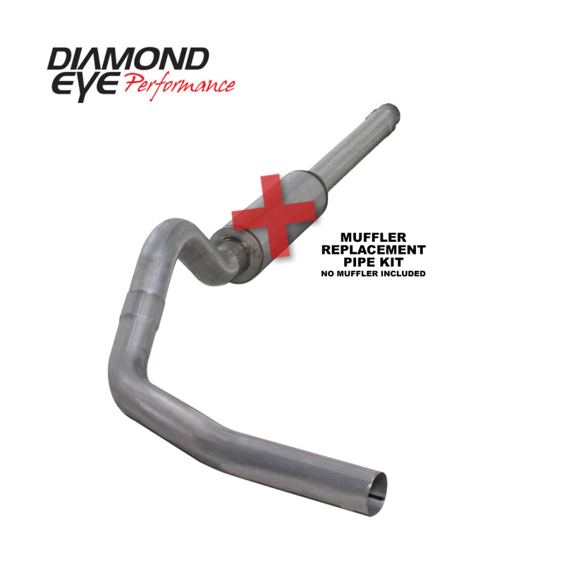 Diamond Eye KIT 4in CB MFLR RPLCMENT PIPE SGL AL: 94-97 FORD 7.3L F250/F350 PWRSTROKE - DTX Performance