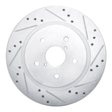 R1 2015-2025 Subaru WRX Rear Right Drilled & Slotted Silver Brake Rotor