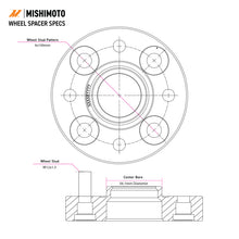 Load image into Gallery viewer, Mishimoto Wheel Spacers - 5x100 - 56.1 - 20 - M12 - Black schematic for performance car parts from DTX Performance