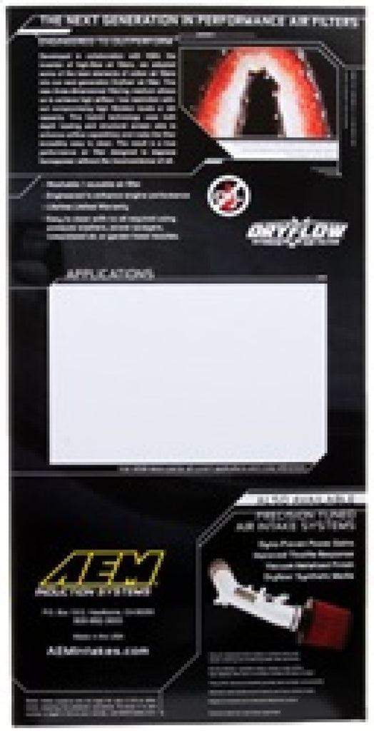 AEM 02-10 VW Touareg, 02-09 Porsche Cayenne Panel Filter packaging, performance car parts by DTX Performance