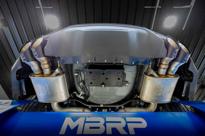 MBRP 15-24 Ford Mustang T304 SS 4in OD / 6.5in Length Quad Tip Cover Kit - Black Tip, performance car parts by DTX Performance