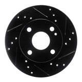 R1 90-93 Mazda Miata Front Right Drilled & Slotted Black Brake Rotor