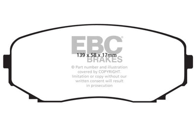 EBC 11-14 Ford Edge 2.0 Turbo Redstuff Front Brake Pads | High performance brakes | DTX Performance