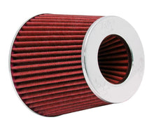 Load image into Gallery viewer, K&amp;N Universal Air Filter Chrome Round Tapered Red - 4in ID x 1.125in L x 5.5in H (Multi Lingual) K&amp;N Engineering