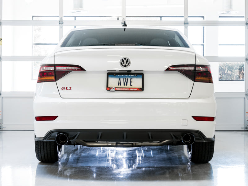 AWE Tuning 18-21 Volkswagen Jetta GLI Mk7 Track Edition Exhaust - Diamond Black Tips (Fits OEM DP) - DTX Performance