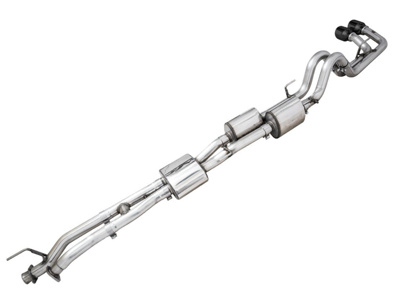 AWE 16-22 Toyota Tacoma 0FG Catback Exhaust w/ BashGuard - Dual Diamond Black Tips - DTX Performance