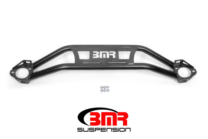 BMR 08-18 Dodge Challenger Front Strut Tower Brace - Black Hammertone (Twin Tube Design) - DTX Performance