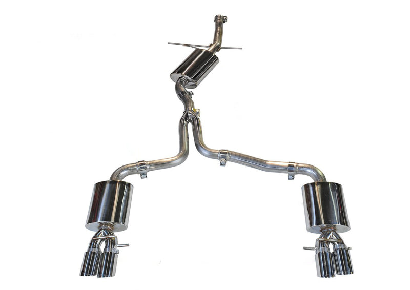 AWE Tuning Audi B8 A5 2.0T Touring Edition Exhaust - Quad Outlet Polished Silver Tips - DTX Performance