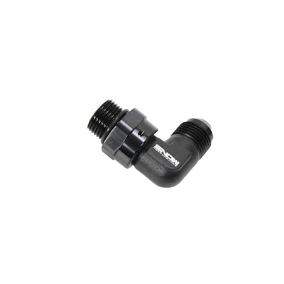 Snow -8 ORB to -8AN 90 Degree Swivel Fitting (Black) for performance car upgrades, available at DTX Performance, veteran owned shop