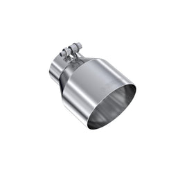 MBRP Universal T304 Stainless Steel Tip, 3in ID / 5in OD Out / 6.5in Length / Angle Cut Single Wall. High performance auto parts.