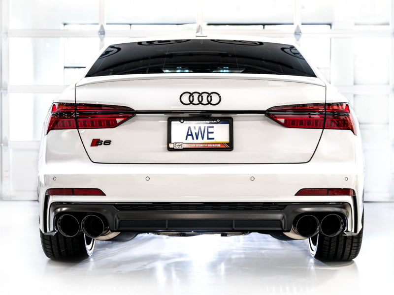 AWE Tuning 19-23 Audi C8 S6/S7 2.9T V6 AWD Touring Edition Exhaust - Diamond Black Tips - DTX Performance