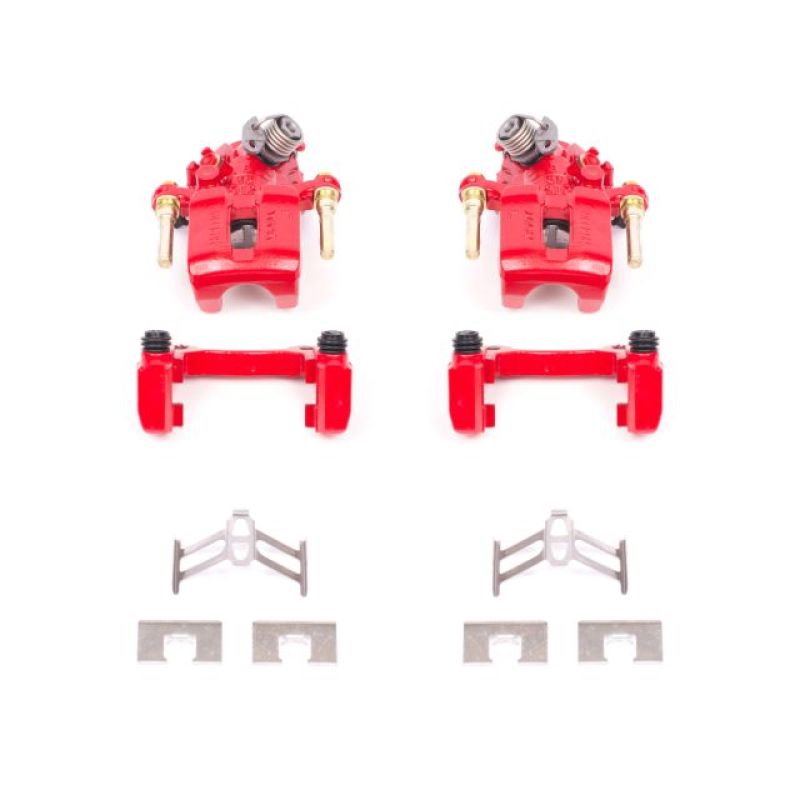 Power Stop 92-01 Honda Prelude Rear Red Calipers w/Brackets - Pair, high performance brakes, aftermarket performance parts