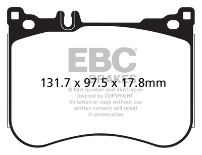 EBC 14+ Mercedes-Benz S550 4.7 Twin Turbo AMG Sport Pkg Redstuff Front Brake Pads - High Performance Auto Parts