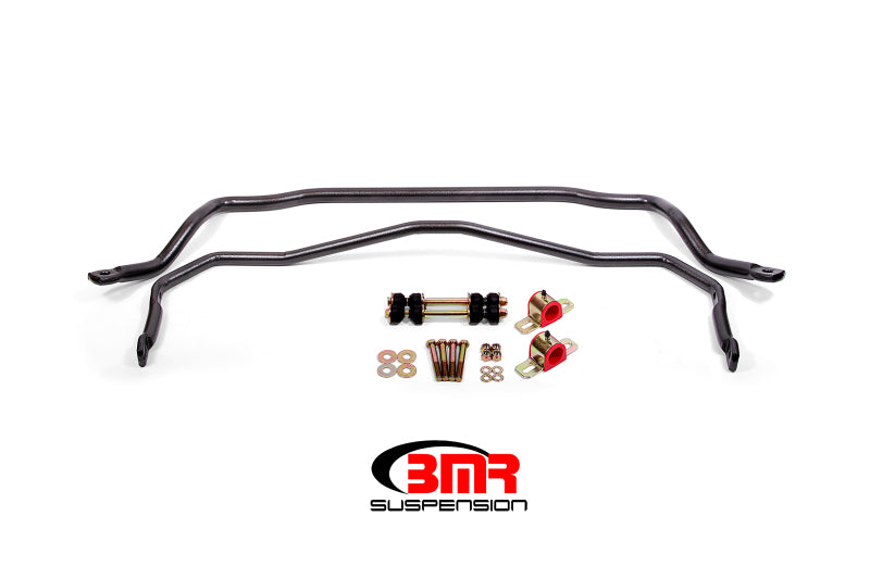 BMR 64-72 A-Body Front & Rear Sway Bar Kit w/ Bushings - Black Hammertone - DTX Performance