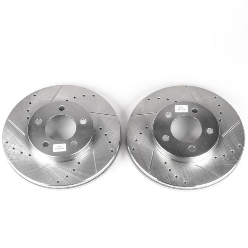 Power Stop 94-00 Ford Taurus Front Evolution Drilled & Slotted Rotors - Pair - DTX Performance