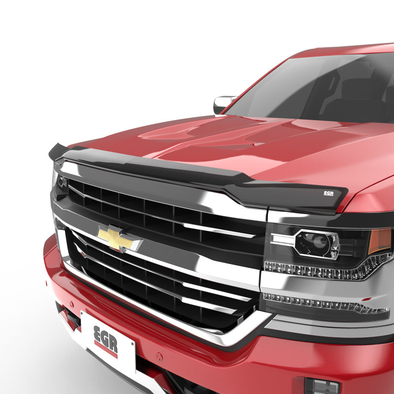 EGR 14+ Chev Silverado LD Superguard Hood Shield (301571) - No drill, impact resistant, dark smoke finish