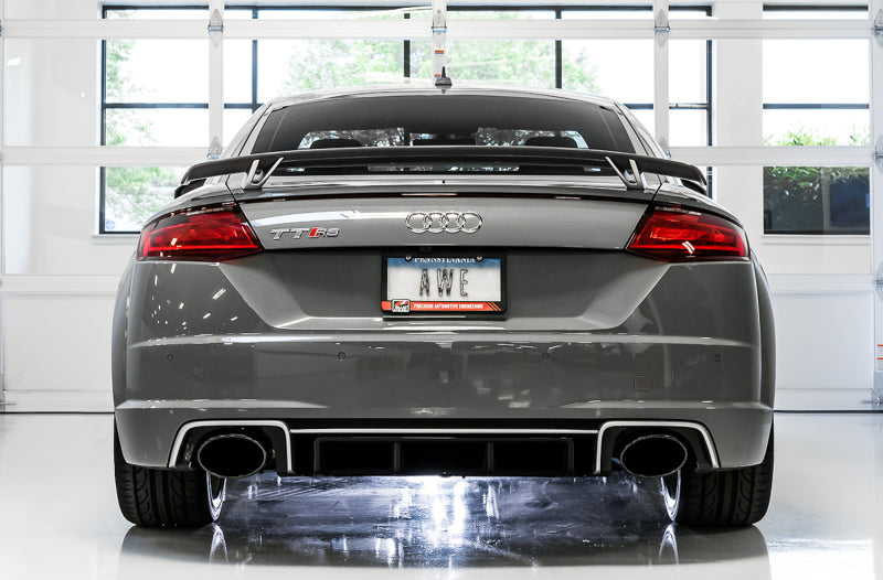 AWE Tuning 18-19 Audi TT RS 8S/RK3 2.5L Turbo Track Edition Exhaust - Diamond Black RS-Style Tips - DTX Performance