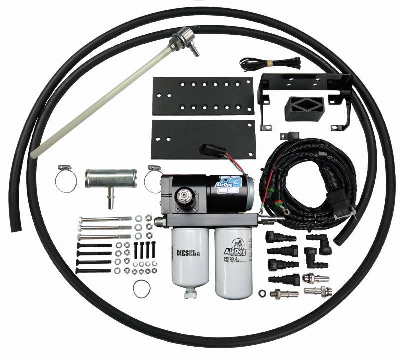 PureFlow AirDog II-5G 98.5-04 Dodge 24V 5.9L Cummins Fuel Air Separation System with pump and accessories for performance upgrades