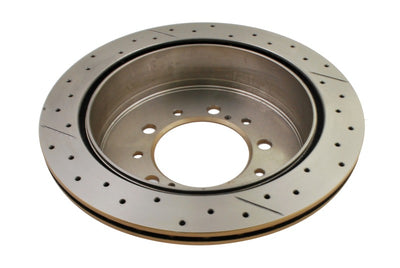 DBA 07+ Toyota Landcruiser 200 Series Rear Cross Drilled & Slotted Street Series Rotor for performance car tuning