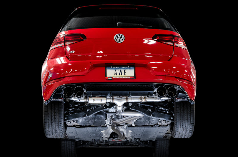 AWE Tuning Volkswagen Golf R MK7.5 SwitchPath Exhaust w/Chrome Silver Tips 102mm - DTX Performance