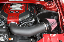 JLT 11-14 Ford Mustang GT Series 2 Black Textured Cold Air Intake Kit w/Red Filter - Tune Req. performance car parts