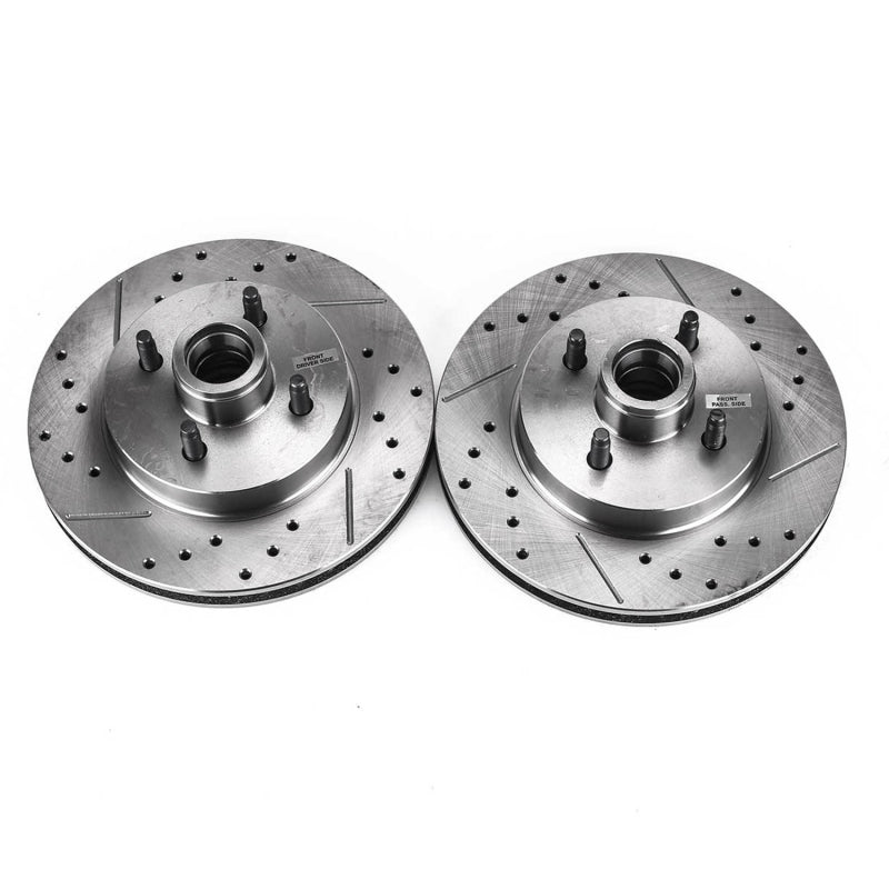 Power Stop 87-93 Ford Mustang Front Evolution Drilled & Slotted Rotors - Pair - DTX Performance