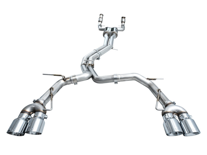 AWE Tuning 19-23 Audi C8 S6/S7 2.9T V6 AWD Track Edition Exhaust - Chrome Silver Tips - DTX Performance