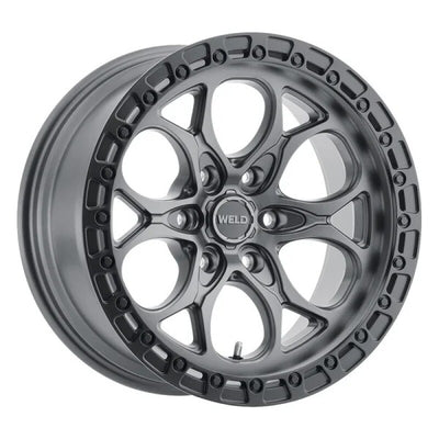 Weld 18x9 Ledge 6 6x135  ET00 BS 5.00 Satin GUN / Satin BLK Ring 87.1