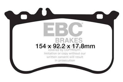 EBC 10-11 Mercedes-Benz CL550 5.5 AMG Sport Pkg Redstuff Front Brake Pads high performance brakes