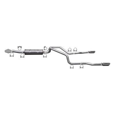 Gibson 88-93 Chevrolet C1500 Cheyenne 5.7L 2.5in Cat-Back Dual Split Exhaust - Stainless - DTX Performance