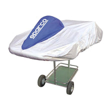 Load image into Gallery viewer, Sparco Kart Cover Silver/Blue for performance upgrades at DTX Performance, veteran owned performance shop, high performance auto parts.