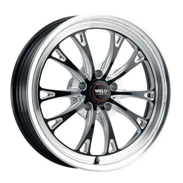 WELD Belmont Drag Wheel with Milled Spokes 18x8 - 5x120 BC+15 Offset - Gloss Black Weld