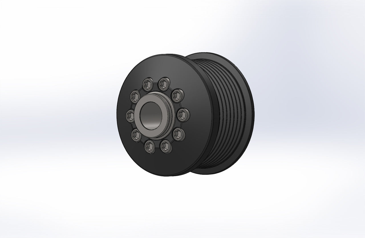 2.45" 8 Rib ZPE GripTec® 2pc MKII LSA L2V Black Pulley & Hub Kit