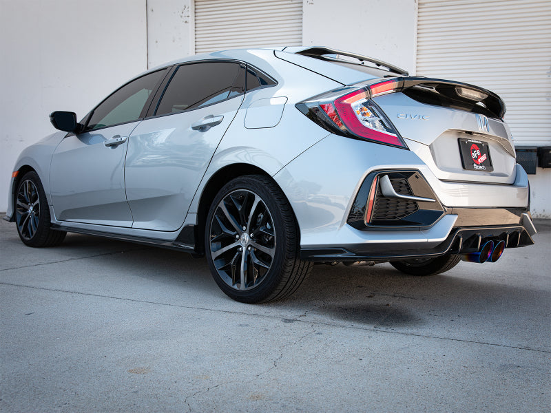 aFe Takeda 3in 304 SS Cat-Back Exhaust System w/Blue Flame Tips 17-20 Honda Civic Sport L4-1.5L (t) - DTX Performance