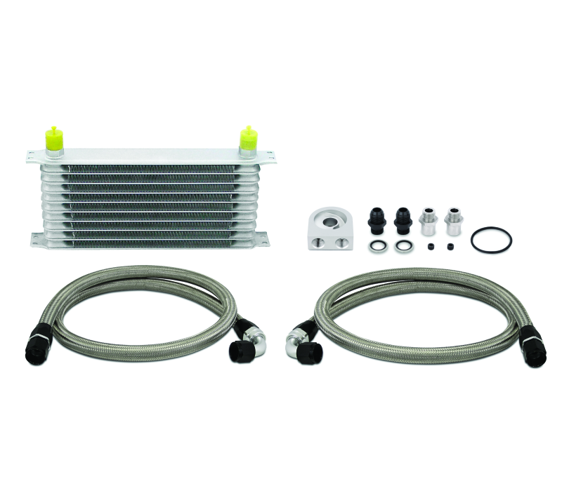 Mishimoto Universal 10 Row Oil Cooler Kit (Metal Braided Lines) - DTX Performance