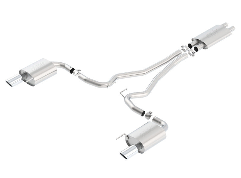 Borla Touring Cat-Back 15 Ford Mustang GT 5.0L V8 MT/AT 2.5in pipe 4in tip - DTX Performance