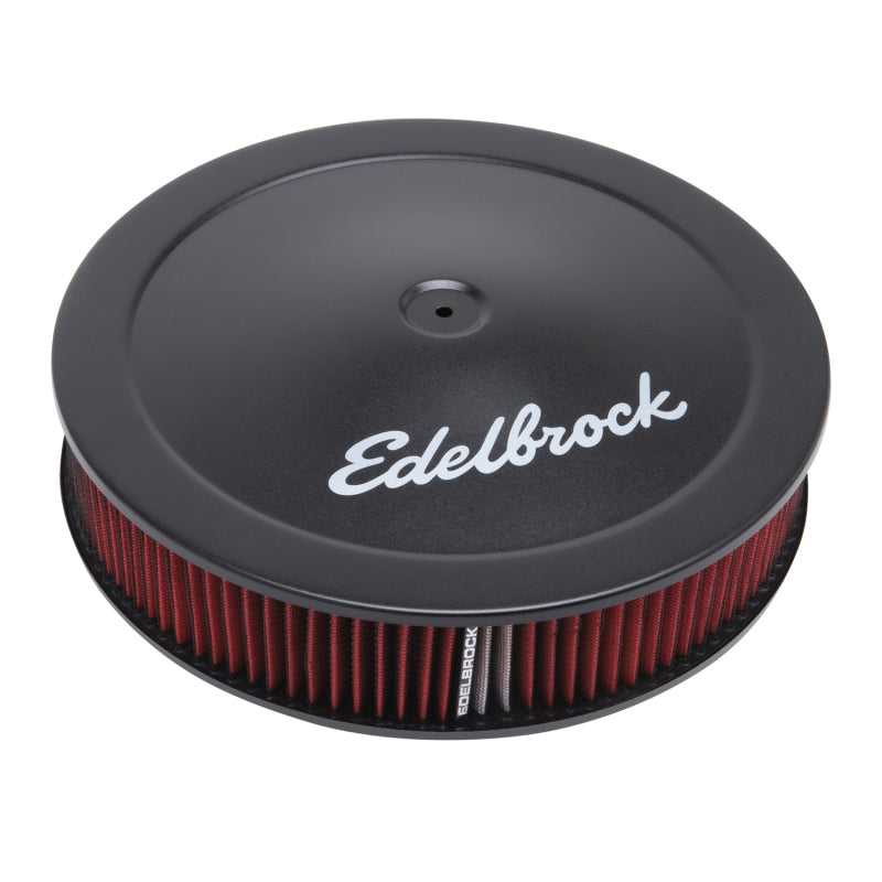 Edelbrock Air Cleaner Pro-Flo Series Round 14 In Diameter Cloth Element 3/8Indropped Base Black - DTX Performance