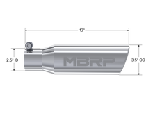 Load image into Gallery viewer, MBRP Universal Tip 3in O.D. Angled Rolled End 2 inlet 10 length - DTX Performance