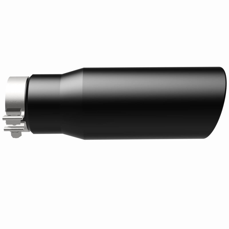 MagnaFlow Tip Stainless Black Coated Single Wall Round Single Outlet 5in Dia 3.5in Inlet 14.5in L - DTX Performance