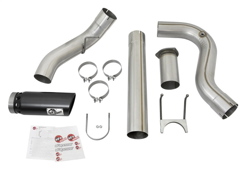 aFe ATLAS 5in DPF-Back Alum Steel Exhaust System w/Black Tip 2017 Ford Diesel Trucks V8-6.7L (td) - DTX Performance