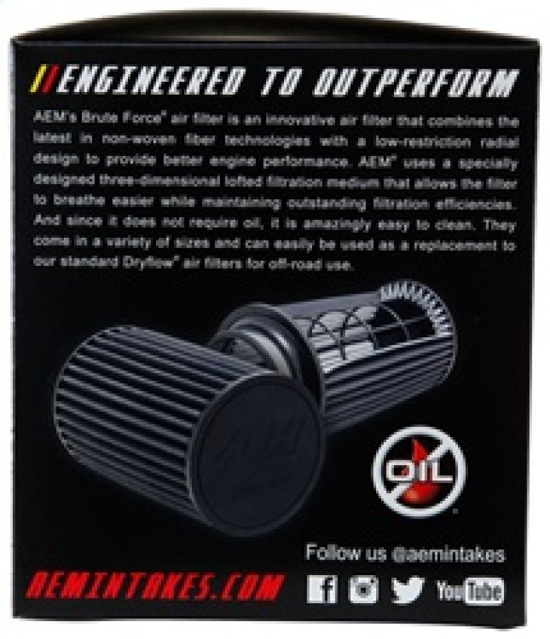 AEM 2.75 inch x 5 inch DryFlow Air Filter - DTX Performance