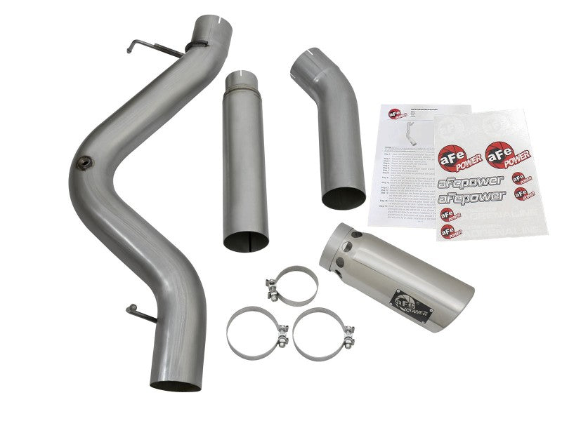 aFe LARGE Bore HD 5in Exhausts DPF-Back SS w/ Pol Tips 16-17 GM Diesel Truck V8-6.6L (td) LML/L5P - DTX Performance