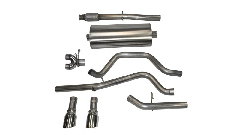 Corsa 14 GMC Sierra/Chevy Silv 1500 Crew Cab/Short Bed 5.3L V8 Polished Sport Dual Rear CB Exhaust - DTX Performance