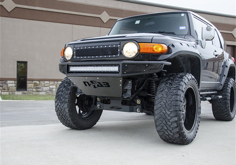 N-Fab M-RDS Front Bumper 06-17 Toyota FJ Cruiser - Tex. Black w/Silver Skid Plate - DTX Performance