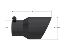 Load image into Gallery viewer, MBRP Universal Tip 4.5in OD 3in Inlet 8in Length Dual Walled Angled Exhaust Tip - Black - DTX Performance