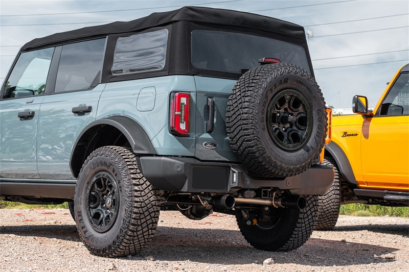 Corsa 21-22 Ford Bronco 2.7L 4-Door 2.75in Cat-Back Dual Rear Exhaust w/ 4in Straight-Cut Black Tips - DTX Performance