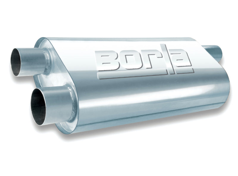 Borla Universal Oval Transverse Single 3in Inlet/2.5in Outlet 19in x 10.25in x 5.5in Turbo Muffler - DTX Performance